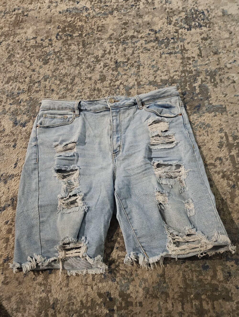 Wax Jean Collection Light Blue Distressed Womens Denim Shorts